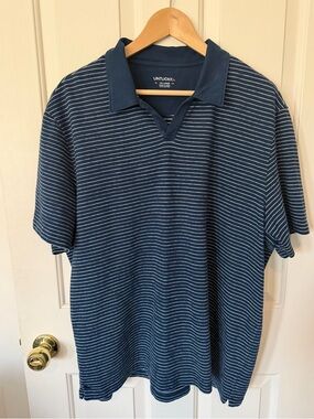 UNTUCKit Men's Blue Striped Polo